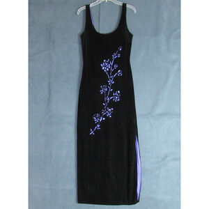 Vintage Morgan and Co Dress 11/12 Black Velvet Dark Romance Goth Witchy Formal